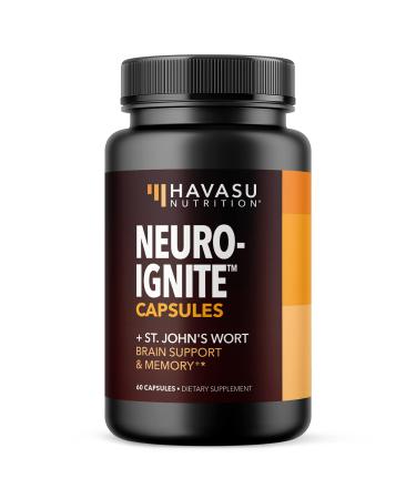 HAVASU NUTRITION Nootropics Brain Performance Supplement for Memory Focus and Clarity with St. John's Wort for Brain Boost (60 Count (Pack of 1))