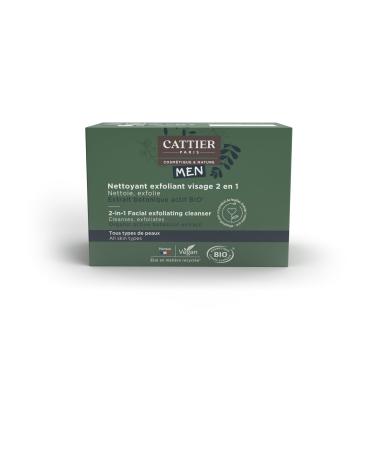CATTIER PARIS Cattier Men - 2 in 1 Exfoliating Cleanser for Men - Solid Organic - All Skin Types - 85g