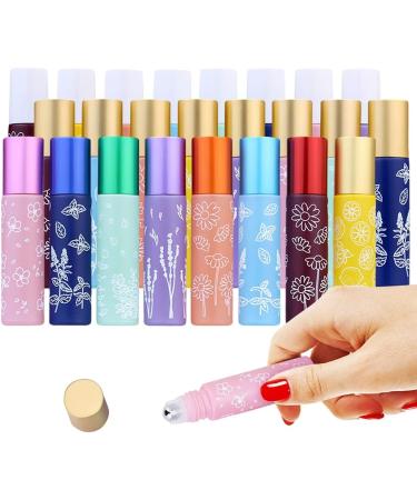 10ml Refillable Glass Roller Bottles | Portable Skin Care & Cosmetics | Purple & Gold | Stainless Steel Roller Balls - Buy Online on GoSupps.com