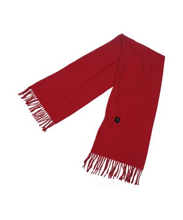 Electrically heated loop scarf tassel decoration zipper pure color bag 3 temperatures USB-heated scarf electronic for cold weather red