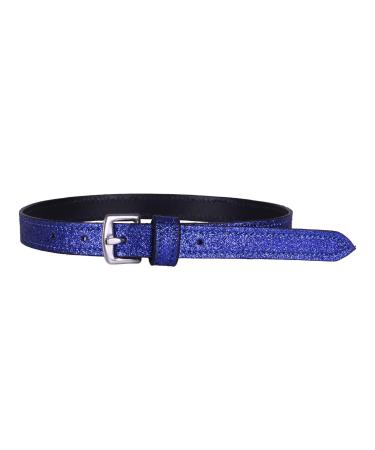 ARBO-INOX - Leather spur straps - in glitter look - with stainless steel buckle (blue)