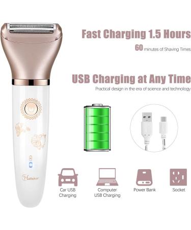 Laintene 2-in-1 Electric Razor for Women - Wet & Dry Hair Removal Trimmer for Legs, Underarms, Face - Waterproof Body Groomer Lady Shaver (Rose Gold) - Buy Online on GoSupps.com