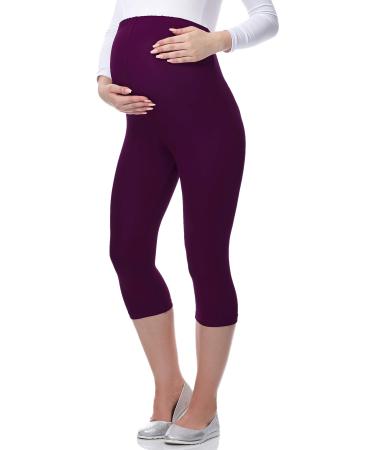 Be Mammy Women's Maternity 3/4 Leggings 03 4XL Plum