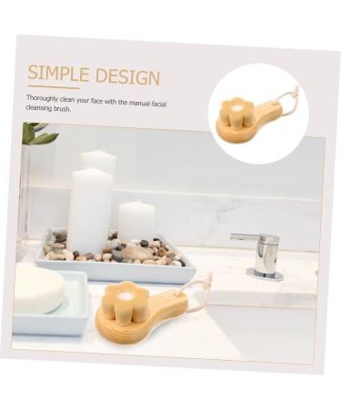 Healeved Facial Wash Brush with Wooden Handle Facial Brush Face Scrubber Face Wash Brush Facial Exfoliator Exfoliating Face Pads Face Cleansing Brush Skin Care Tools Face Brush - Buy Online on GoSupps.com