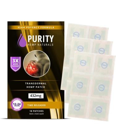 Purity Hemp Naturals Hemp Patch 18 ct. (438 mg) Gold 3X More Potent 24 mg Patches. 24Hr Extended Release. Convenient & Discreet. for Use Anywhere Anytime On Any Part of The Body.