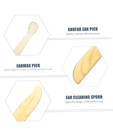 Healeved Croissant Ear Pick & Shofar Ear Wax Picker - 2 Pcs Ear Cleaning Tool Set | Light Yellow, 11.5x1.2x0.3cm - Buy Online on GoSupps.com