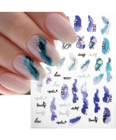 6 Colors Marble Nail Stickers - Self-Adhesive 3D Nail Art Accessories | Bronzing Silver Blooming Designs - Buy Online on GoSupps.com
