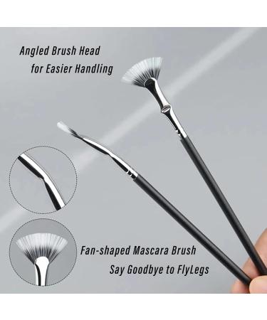 Folding Angle Scalloped Lash Brush Upgraded Folding Angle Scalloped Lash Brush Mascara Fan Brush Eye Makeup Fan Brush Eyelash Separator Tool (3pcs) - Buy Online on GoSupps.com
