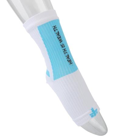 Sports Heel Socks Sectional Compression Restraint Free Foot Sleeves for Athlete (White and Blue) - Buy Online on GoSupps.com