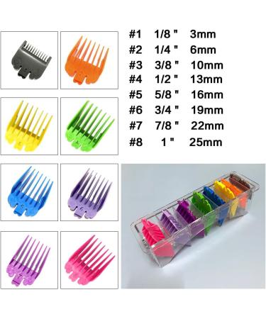 8 Pieces Guide Combs Sized from 1/8 to 1 (3mm-25mm) Replacement Guards Set Fits for Most Full Size Hair Clippers/Trimmers - Buy Online on GoSupps.com