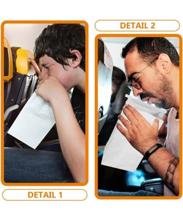 Healifty Vomiting Bags Disposable 50pcs - Paper Vomit Bags for Motion Sickness - Travel Barf Throw Up Bags - Pack of 50 - Buy Online on GoSupps.com