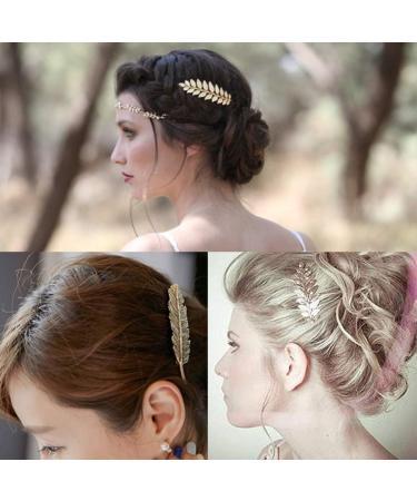 9 Pieces Vintage Metal Hair Clips Feather Leaf Shaped Hair Comb for Women & Girls - Buy Online on GoSupps.com