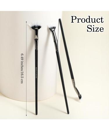3PCS Folding Lash Brushes Set - Scalloped Mascara Fan Brush & Soft Eyebrow Comb - Eye Makeup Tools for Perfect Lash Application - Buy Online on GoSupps.com