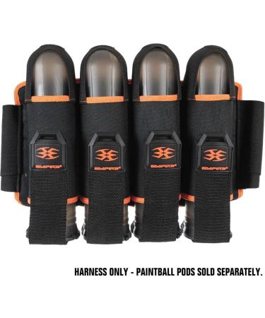 Empire Omega Paintball 4 Pod Harness with Hook & Loop Strap Pack - Black/Orange - Buy Online on GoSupps.com