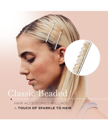 Kitsch Blush Mauve Beaded Bobby Pins - Set of 3 | Stylish Hair Accessories - Buy Online on GoSupps.com