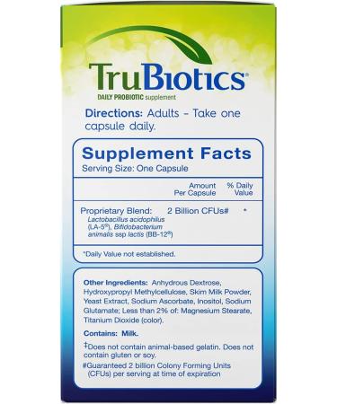 TruBiotics Daily Probiotic 60 Capsules - Digestive & Immune Health Support for Men and Women - Clinically Studied Strains - 60 Count - Buy Online on GoSupps.com