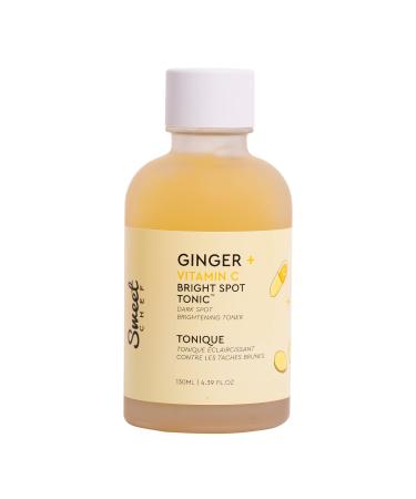 Sweet Chef Ginger + Vitamin C Spot Tonic - Ginger + Turmeric Vitamin C Facial Toner, Hydrates and Visibly Smooths Skin - Vitamin C Helps to Fade the Appearance of Dark Spots (130ml / 4.39 fl oz)