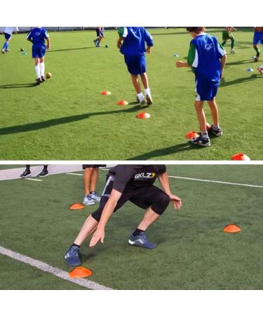 Faxco 50 Pcs Orange Mark Disks with Shelf and Net Bag - Soccer Cones Holder for Training & Field Markers - Outdoor Sports Supplies - Buy Online on GoSupps.com