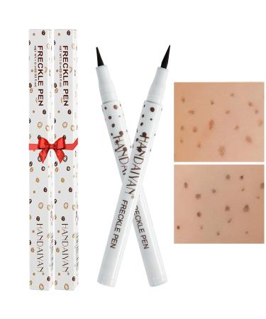 Freckles Pen  2 Color Natural Freckles Makeup Pens Waterproof Long-Lasting Quick-Dry Pen  Natural Like-real Makeup  Easy Makeup Tool For a Natural Sun-kissed Makeup  Chestnut&Dark Brown