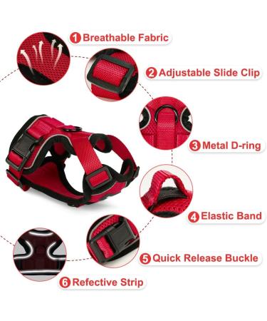 Breakproof Cat Dishes & Adjustable Soft Vest Set for Small Kittens | Reflective Stripes | Red XXS - Buy Online on GoSupps.com
