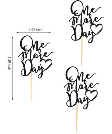 Arthsdite 24Pcs One More Day Cupcake Toppers Glitter Wedding Rehearsal Dinner Cupcake Picks Decoration for Wedding Countdown Theme Party Cake Decorations Supplies - Black Glitter - Buy Online on GoSupps.com