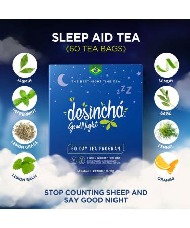 Desincha Nighttime Herbal Tea for Relaxation & Quality Sleep - 60 Day Supply - Buy Online on GoSupps.com