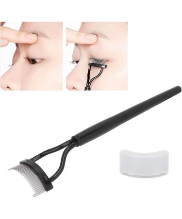 Eyelash Comb Eyelash Separator Eyelash Brush Curved Design Separate Cover Stainless Steel Material Black Straight Handle Lash Separator - Buy Online on GoSupps.com