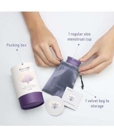 Soft Menstrual Cup - Medical Grade Silicone | Reusable & Comfortable | BPA Free - Wear for 12 Hours (Small Violet - Buy Online on GoSupps.com