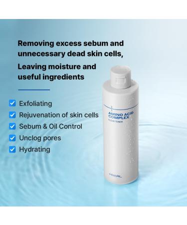 PLUSREAL Clear Toner 8.45 fl.oz | Gentle Exfoliating Face Toner for Sensitive Skin | Oil & Sebum Control | Fragrance-Free Alcohol-Free Cruelty-Free Vegan | Korean Skincare - Buy Online on GoSupps.com