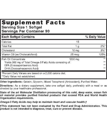 Nature's Blend Omega-3 Fish Oil 1200 mg and Vitamin D3 1000 IU 90 Softgels - Buy Online on GoSupps.com