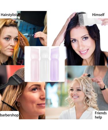 YEAPEAK 3 Pieces Hair Dye Comb Applicator Comb Bottle + Hair Dye Tool Set - 3 Hair Dye Brush Combs + Hair Dye Bowls Basic Tools for Colouring Hair (Purple White Pink) - Buy Online on GoSupps.com