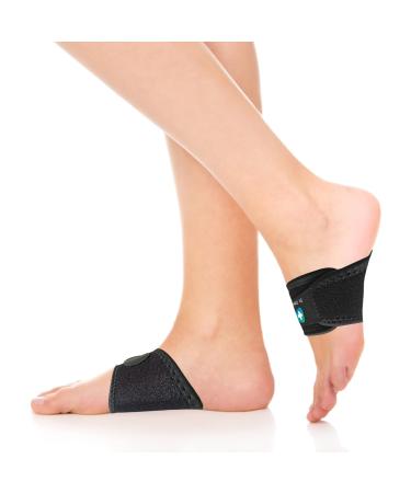 Adjustable Padded Foot Arch Support Braces with Copper Ions by Dr. Dakota (1 Pair) Sleeves for Plantar Fasciitis Relief, Pain Relief, Compression for Orthotic Health - Unisex One Size
