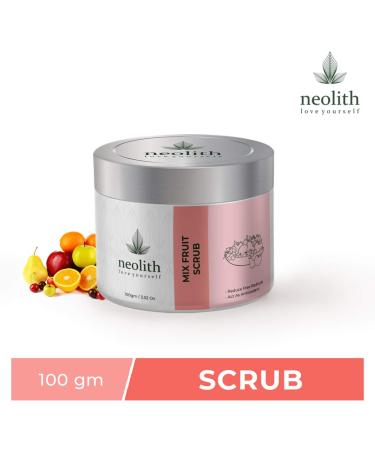Neolith Mix Fruit Scrub | Gentle Exfoliating Winter Scrub for Dry Skin | Remove Dead Skin & Blackheads | Eco-Friendly Paraben & Sulphate Free | Unisex Face Scrub - 100g - Buy Online on GoSupps.com