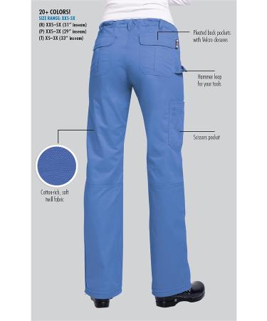 Koi Women's Lindsey Cargo Scrub Pant XL Tall Black - Comfortable and Stylish Scrub Pants - Buy Online on GoSupps.com