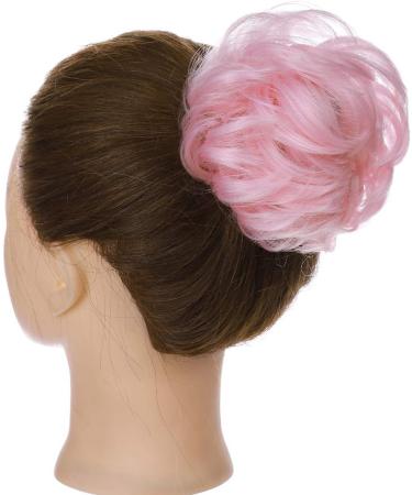 Thick Hair Donut Scrunchie in Pink - Updo Hairpiece for Wavy Curly Messy Hair - Buy Online on GoSupps.com
