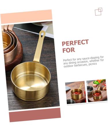 MAGICLULU 5pcs Stainless Steel Sauce Cup Sauce Container Stainless Steel Seasoning Cup Mini Condiments Food Portioner Ketchup Dipping Bowls Sauce Bowl with Handle Pinch Dip Cups Household mediumx5pcs Goldenx5pcs - Buy Online on GoSupps.com