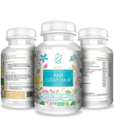 ACTIF Anti-Gray Hair Mega Support for Women with 15+ Advanced Hair Factors Catalase Biotin PABA Non-GMO Made in USA 90 Count - Buy Online on GoSupps.com
