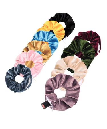 Nanunu Mode Velvet Scrunchie with Zip Pocket | Elastic Hair Ring for Girls & Women | Perfect Gift - Buy Online on GoSupps.com