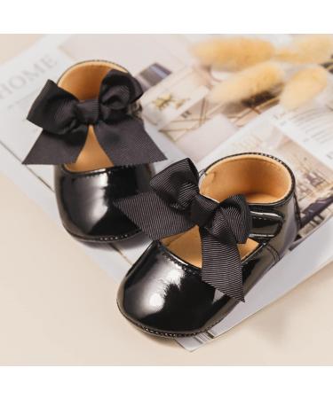 CENCIRILY Baby Girl Mary Jane Shoes | Anti-Slip Soft Sole Flats for 0-18 Months | Princess Wedding Dress Shoes | Black, 0-6 Months - Buy Online on GoSupps.com
