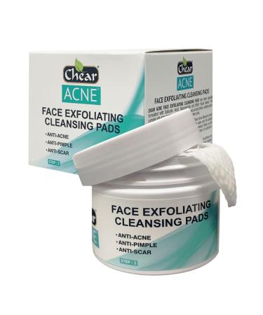 Chear Acne Face Exfoliating Cleansing Pads Wipes (55pc) 100g - with Salicylic Acid Niacinamide Witch Hazel Deep Pores Prevent Breakouts Blemishes Spot Prone Skin Fights Spot Causing Bacteria