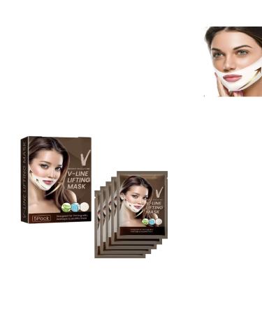 Masque V Line Masque Lifting visage V-line Masque Masque Resserrant en V Masque de levage pour le Visage V Lifting Masque Masque R ducteur Double Menton Hydratant Anti-rides et Anti- ge 5PC