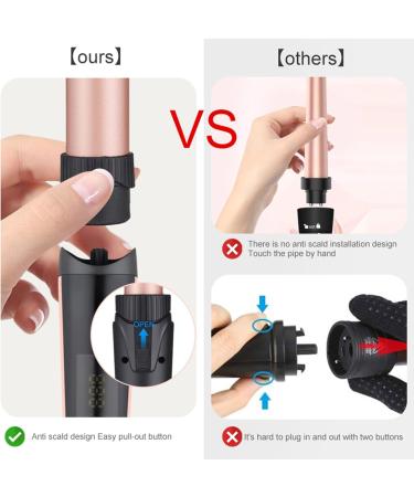 Curling Wand Set Wand Curling Iron Lychee 5 in 1 PRO Hair Curling Iron Tapered Hair Curler with Interchangeable Ceramic Barrels Instant Heating Adjustable Temperature Heat Protective Glove Hair Clip (Gold) - Buy Online on GoSupps.com