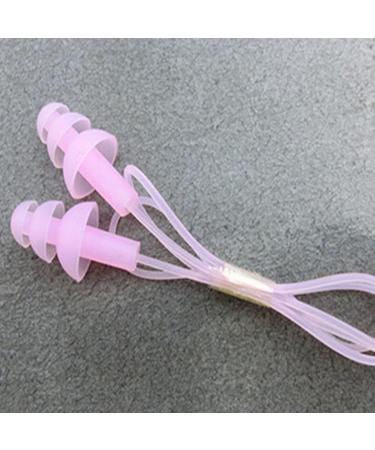 FZBNSRKO 20 Pcs Silicone Swim Earplugs - Pink | Soft Flanged Aqua Block Earplugs for Swimming with Cord | 10 Pairs - Buy Online on GoSupps.com