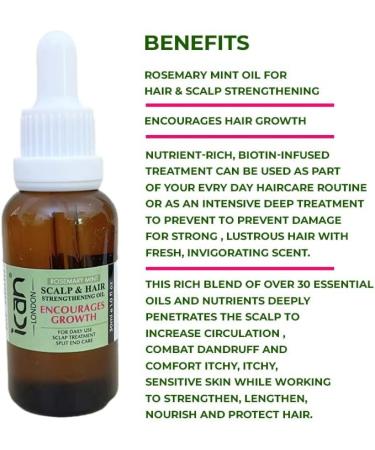 ican London Rosemary Mint Scalp & Hair Treatment Oil For Faster Hair Growth 30ml - Buy Online on GoSupps.com