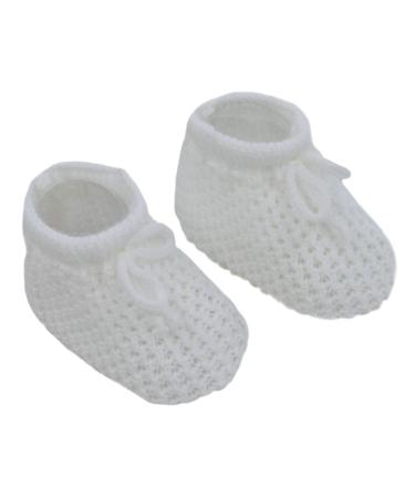 Baby Boys Girls 1 Pair Knitted Booties Mesh Baby Booties 0-3 Months S401 0-3 Months White