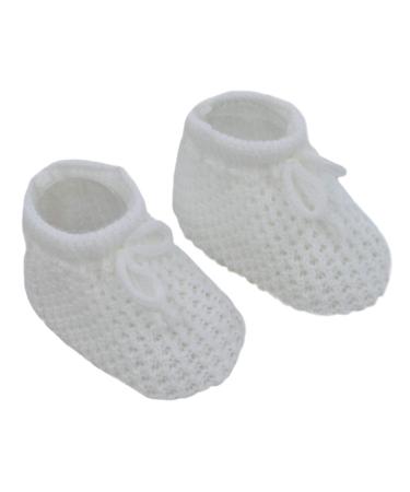 Newborn Baby Boys Girls Mesh Booties Baby Knitted Bootees Soft Cute Booties Baby Booties NB-3 Months S401 3 Months White