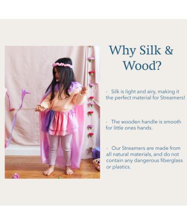 Sarah's Silks 8ft Heart Silk Streamer Ribbon Dancer Wand - 100% Real Silk, Baltic Birch Wood - Buy Online on GoSupps.com