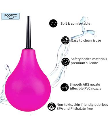 Enema Bulb 7.6oz Douche Kit - 4 Nozzles for Men & Women - Purple with Storage Bag | International Shipping - Buy Online on GoSupps.com