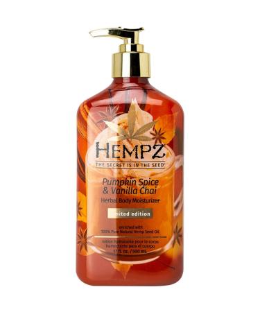 Hempz Pumpkin Spice & Vanilla Chai Herbal Body Moisturizer 17 oz - Hydrating Lotion for Soft Skin - Buy Online on GoSupps.com