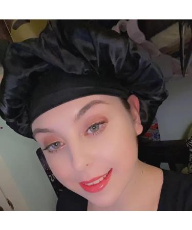 Eifer Soft Satin Caps with Wide Elastic Band - Pack of 3 (Black, Blue, Purple) | Ideal for Hair Protection, Chemotherapy & Sleeping - Buy Online on GoSupps.com